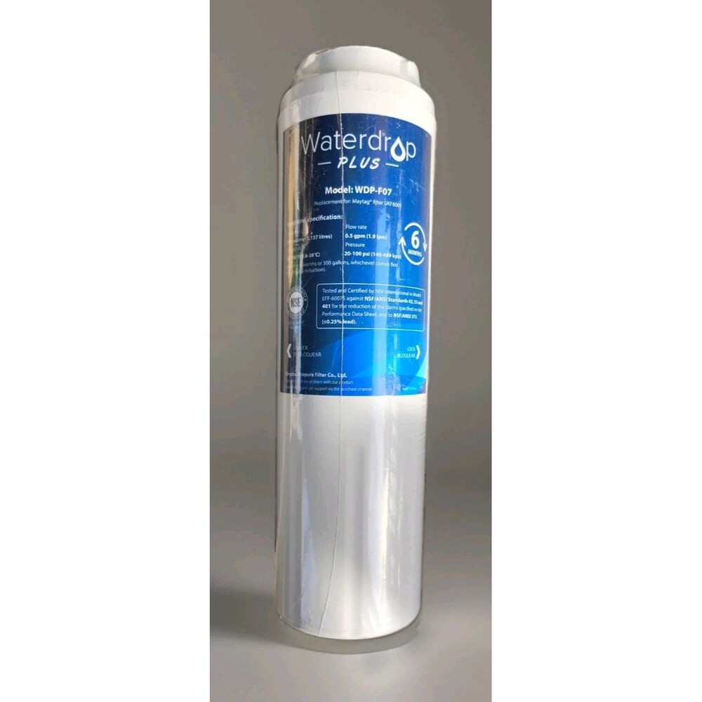1) Waterdrop Plus WDP-F07 Refrigerator Water Filter for Maytag UKF8001, 1 pack